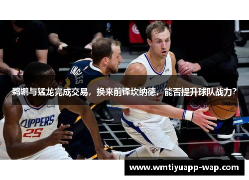 鹈鹕与猛龙完成交易，换来前锋坎纳德，能否提升球队战力？
